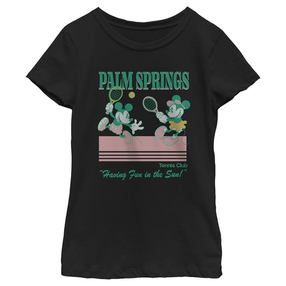 Girl's Mickey & Friends Fun in the Sun Graphic Tee Black Medium