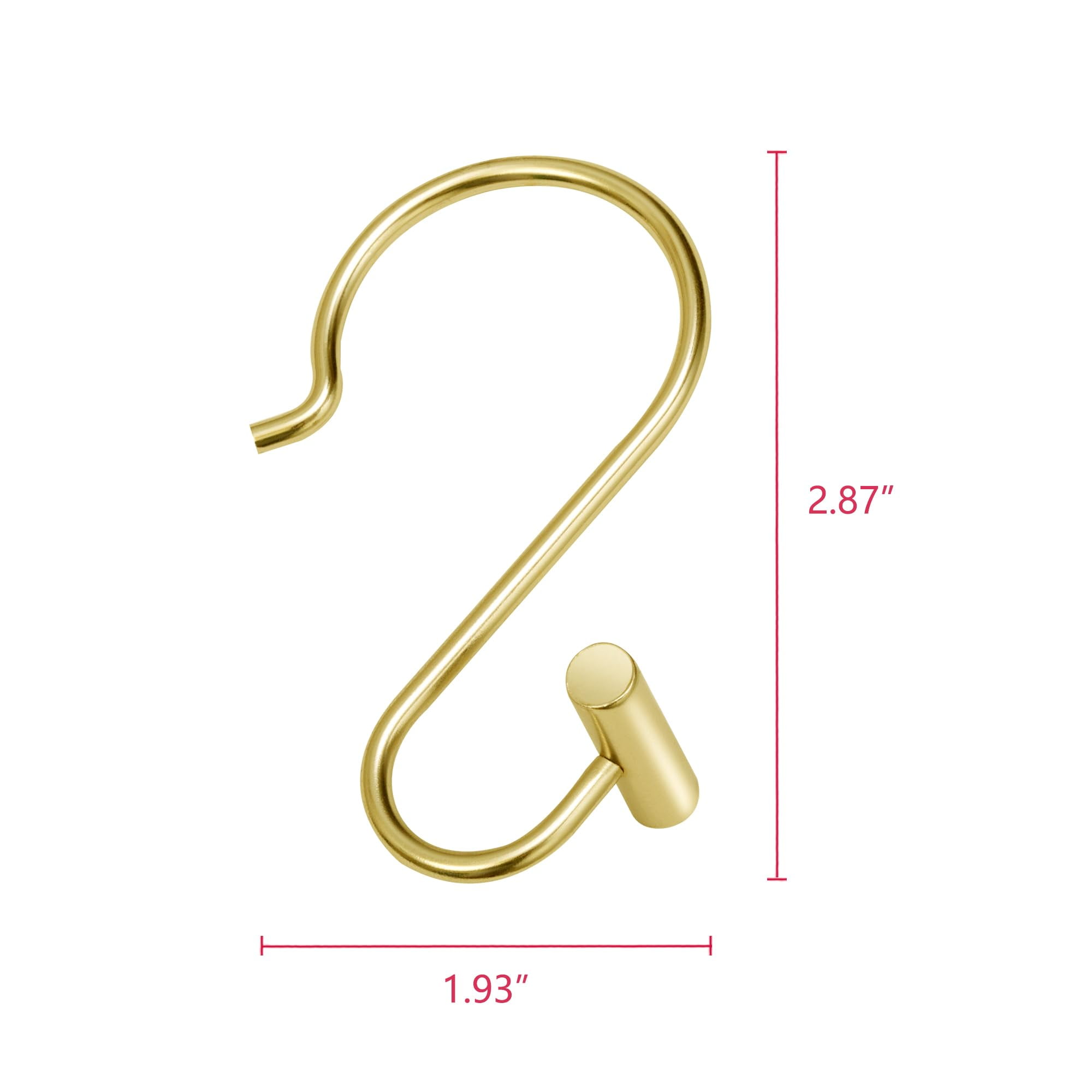 Utopia Alley HK25GD Rust Resistant Shower Curtain Hooks Rings for Bathroom, Gold - Set of 12