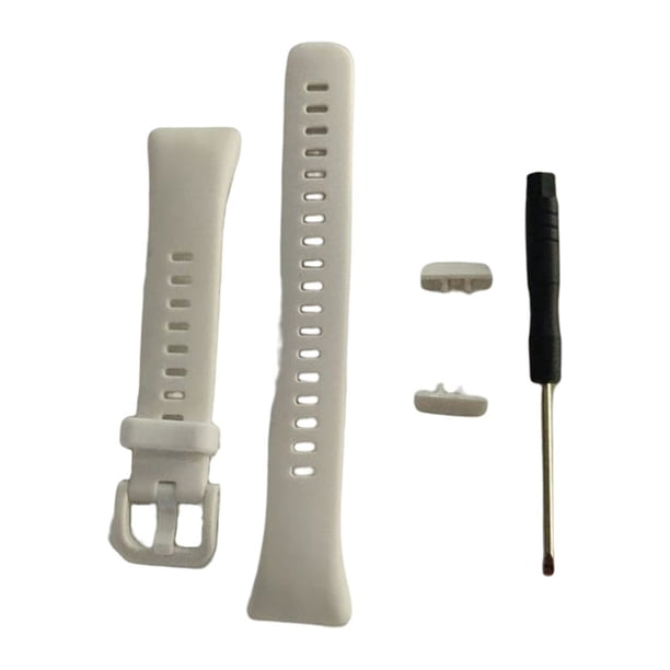 Inteprter Correa de reloj, correa de silicona de repuesto impermeable portátil, ajustable con correa de reloj resistente al desgaste a presión Electrónica Blanco