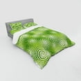 thumbnail image 3 of Abstract Duvet Cover Set, Circular Round Shaped Inner Geometric Eco Wavelength Illustration, Bedding Set with Shams and Fitted Sheet, 3 Sizes, by Ambesonne, 3 of 3