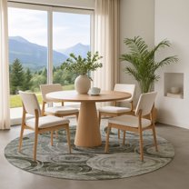 Addison Rugs Mayfield Premium Machine Washable Transitional Geometric Taupe Round Rug, 8' x 8'