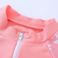 thumbnail image 4 of Xfvqtps Toddler Child Girls One Piece Swimsuit with Shorts Short Sleeve Front Zipper Flower Print Elastic Beach 2 Pieces One Piece Swim Skirt and Shorts Pink, 4 of 9