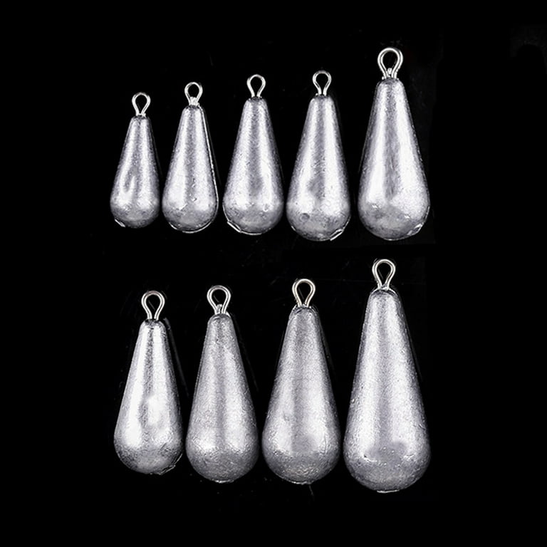 Be-tool 10PCSFishing Weight Sinker Lead Weights Sinker Fishing Tackle for Saltwater Freshwater Silver Raindrop Shape Streamlined 120g/0.26 lb