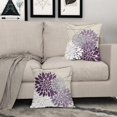 thumbnail image 3 of Purple Pillow Covers 18x18 Inch Dahlia Flower Light Purple Gray Elegant Colored Pillow Case Farmhouse Outdoor Decor for Home Bedroom Living Room Modern Floral Linen Square Cushion Cover, Set of 2, 3 of 6