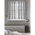 thumbnail image 5 of Black Grey Botanical Curtains 45 Inch Length,Sheer Curtains for Bedroom Living Room Window Pastoral Spring Summer Leaf Aesthetics Rod Pocket Drapes Kitchen Curtains Small Half Window 42"x45" 2 Panels, 5 of 6