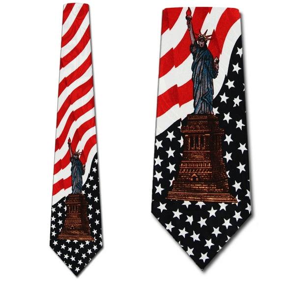 U.S. Flag & Statue of Liberty Necktie Mens Tie