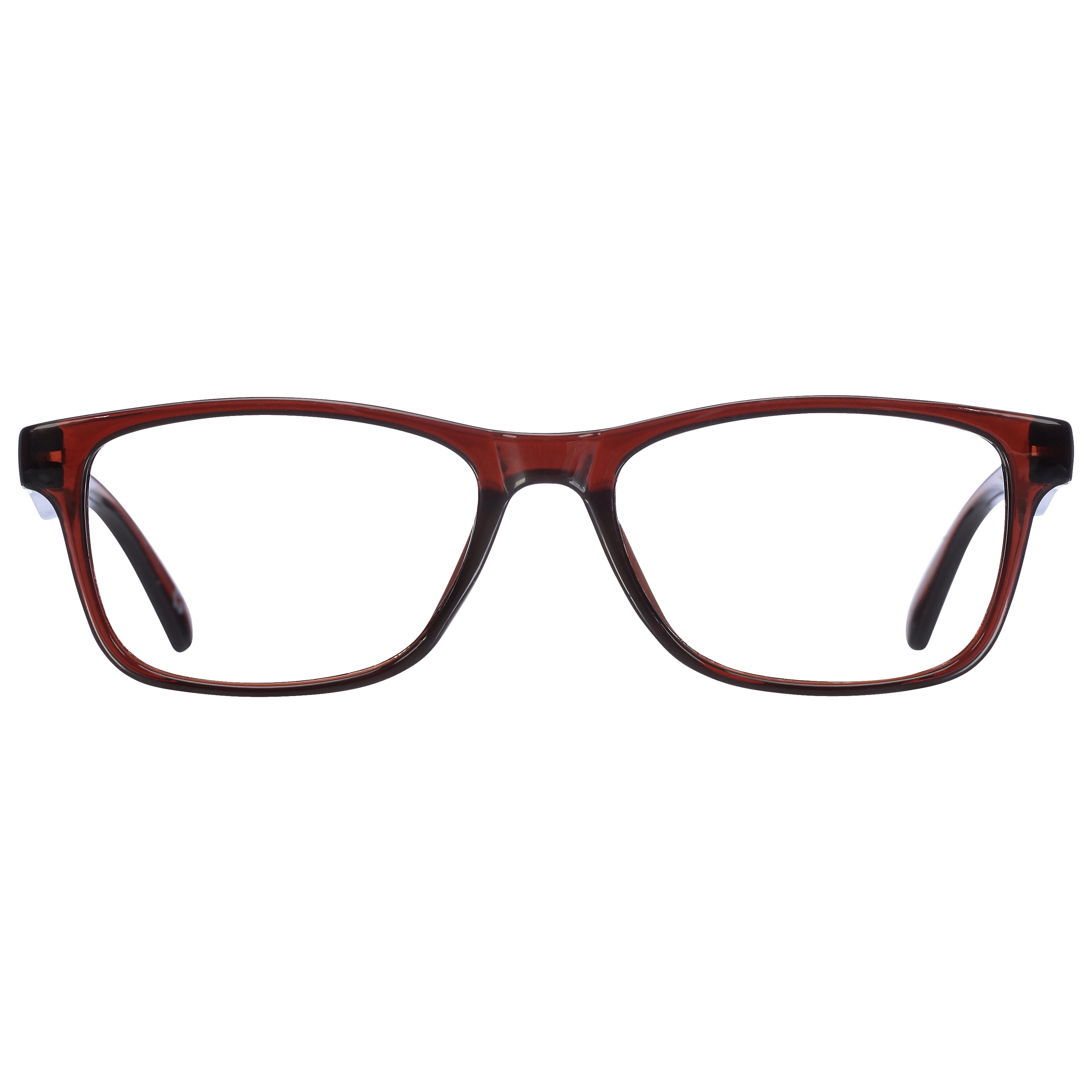 (2 pack) B.E Bio Eyes Mens Rectangular Reading Glasses Made from Recycled Plastic Zera +1.75 in Brown
