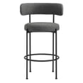 thumbnail image 6 of Modway Albie Boucle Fabric Bar Stools - Set of 2 in Charcoal Black, 6 of 11