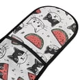 thumbnail image 2 of Dailycode Double Sided Oven Mitt with Loop Heat Resistant Kitchen Long Potholders 7" x 35" Cats and Watermelon, 2 of 6