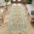 thumbnail image 2 of Hasoo Runner Rug 2' x 6' Oriental Area Rug Washable Carpet for Bedroom Runner Rug Rubber Backing for Hallway Kitchen Orange, 2 of 6