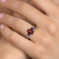 thumbnail image 4 of Gem Stone King 925 Sterling Silver Red Garnet and Blue Created Sapphire Engagement Ring for Women | 2.63 Cttw | Oval 9X7MM | Gemstone January Birthstone | Size 7, 4 of 6