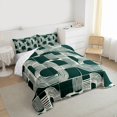thumbnail image 3 of Feelyou Chic Minimalst Teens Bedding Comforter Set, Stripes Lines Dark Green Twin Comforter Sets, Vintage Simple Fashion Reversible Bedding Set, Luxury Bedroom Decor, 2 Pieces, 3 of 8