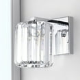 thumbnail image 5 of JONATHAN Y Coco Prism Vintage 4.75" 1-Light Metal/Glass Classic Glam LED Vanity Light, Chrome, 5 of 8