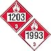 thumbnail image 3 of Labelmaster ZTV0393 Placard Hazmat Bilatéral à 4 Chiffres, 1203 Essence/1993 Inflammable, Vinyle Rigide (Lot de 25), 3 of 3