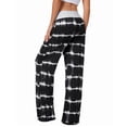 thumbnail image 4 of Women Lounge Pant Wide Leg Trendy Pattern Drawstring Soft Comfortable Breathable Casual Loose Sweatpant 2053 M, 4 of 6