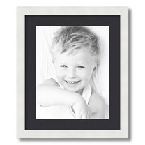 ArtToFrames 15x18" Matted Picture Frame with 11x14" Single Mat Photo Opening Framed in 1.25" Satin White Frame and 2" Black Mat (FWM-3966-15x18)