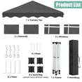 thumbnail image 3 of Pirecart 10' x 10' Pop up Canopy Tent, Outdoor Canopy Shelter Gazebo with 4 Removable Sidewalls and Carrying Bag, Black, 3 of 7