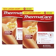 ThermaCare Menstrual Pain Therapy Menstrual Cramps Pain Relief Heat Wraps, 4 Count - 2 Pack