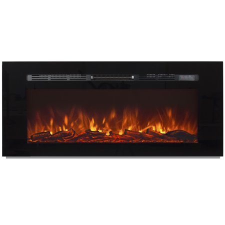 Best Choice Products 1500W 50in Adjustable In-Wall Mount Recessed Electric Fireplace Heater with Tempered Glass, Steel Frame, Remote Control, (Best Prices On Electric Fireplaces)