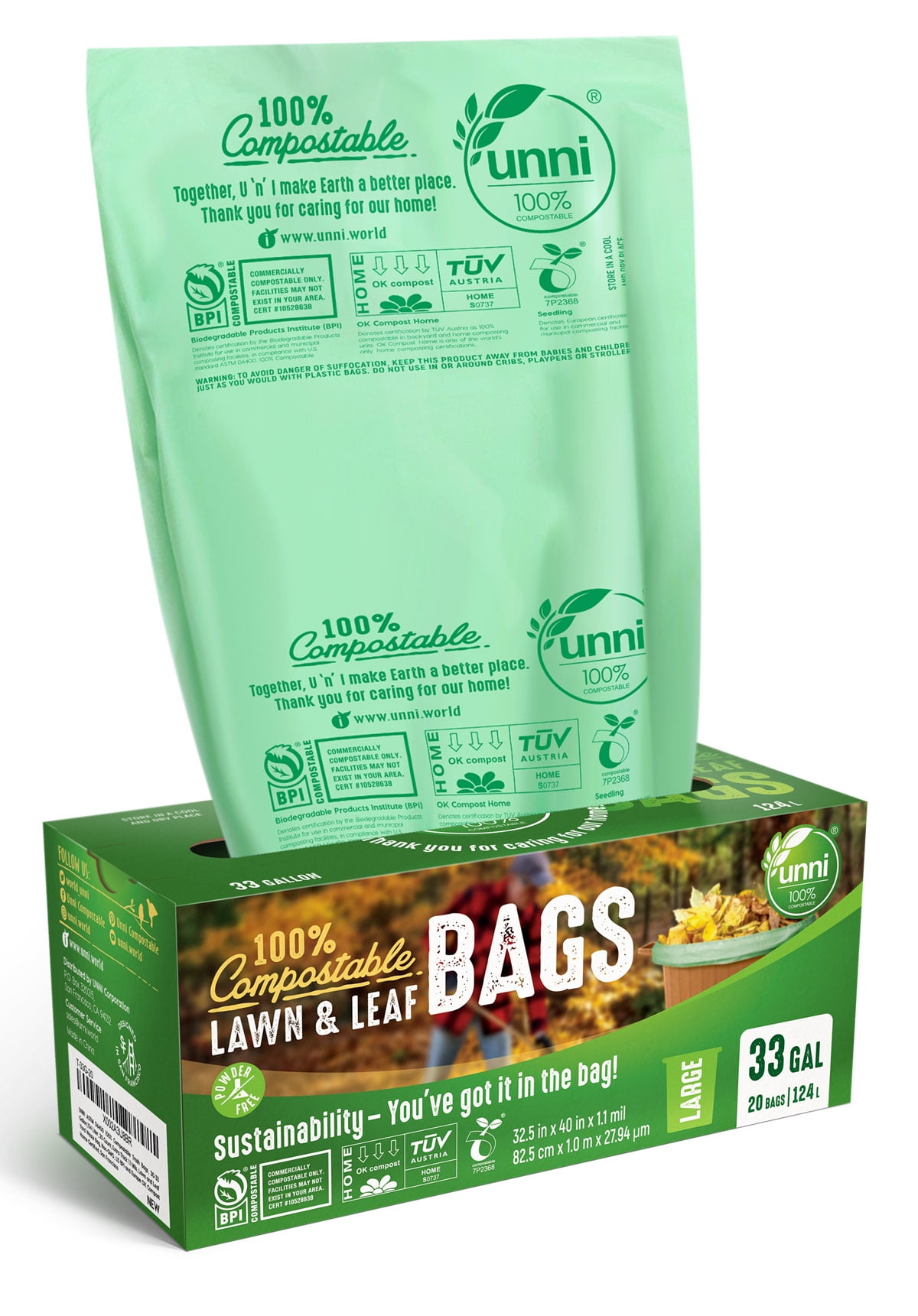 Biodegradable & Compostable Portable Toilet Replacement Bags Bathroom Bag 25x23in 8 Gallon Bags 30pcs/Roll Elite Trash Bags Garbage Bags Waste Bags Toiletry Bags 2 Rolls