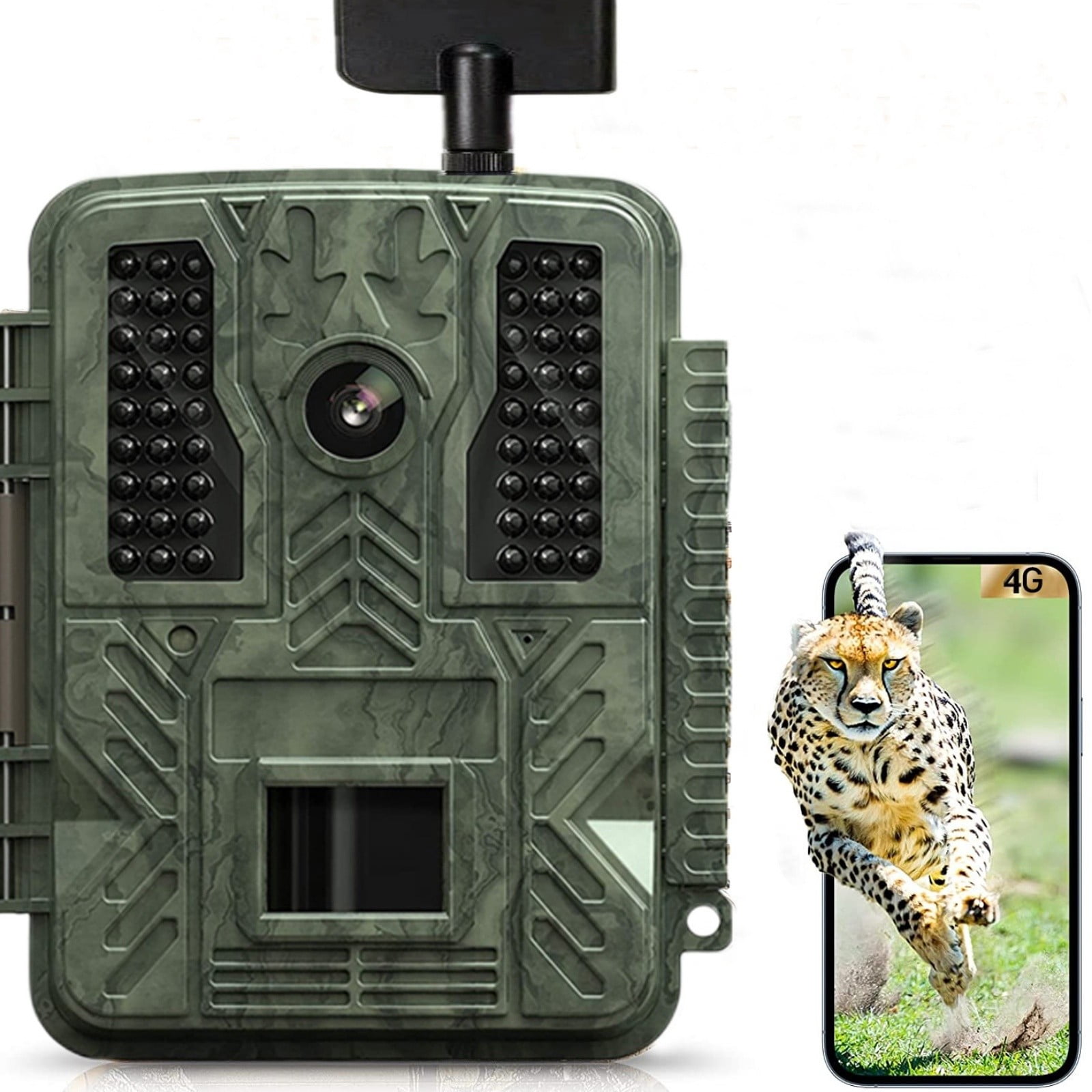 4G LTE Trail Camera with App Control, Motion Activated Infrared Night Vision Game Camera, Wireless Wildlife Camera with IP66 Waterproof for Outdoor Use