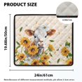 thumbnail image 2 of ZIATUBLES Washer and Dryer Top Protcetor Mat Water Resistant Washing Machine Top Dust Cover Pad for Laundry Room Kitchen Home Decor Accessories, 24 x 19.7 Inch, Cow Daisy Sunflower, 2 of 7