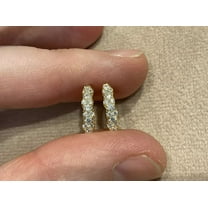 "0.745 Carat Lab Created Round Diamond Hoop Earrings - Yellow Gold Plated 925 Sterling Silver"