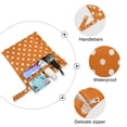 thumbnail image 4 of 2 Pack Wet Dry Bags,Warm Orange Cream Dots Waterproof Reusable Dual Zipper Bags for Swimwear, Gym Clothes, Toiletries, Baby Diapers, 4 of 8