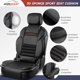 thumbnail image 4 of Juego de fundas de asiento de coche CAROMOP 3D de esponja gruesa en la parte delantera, color negro, 4 of 9