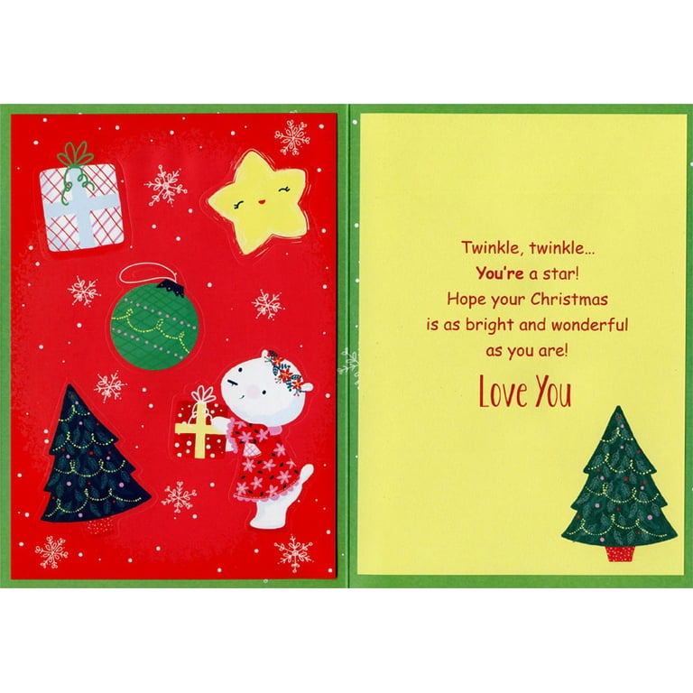 Cute Granddaughter Christmas Photo Card - 7x5 Inch Holiday Greeting Card With Envelope