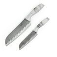 thumbnail image 2 of Gibson Home Beaumont 3 Piece Stainless Steel Santoku Knife Set with Cutting Board in White Marble, 2 of 5