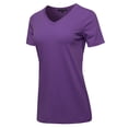 thumbnail image 2 of A2Y Women's Basic Solid Premium Cotton Short Sleeve V-neck T Shirt Tee Tops Dark Purple S, 2 of 6