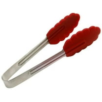 Norpro Mini Stainless Steel Silicone Tipped Food Cooking Serving Tongs - Red