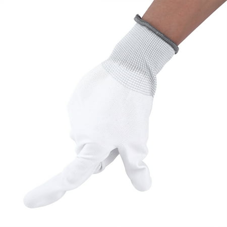 

Tebru Antistatic Gloves Work Gloves 1 Pair Anti Static Antiskid Glove PU Coated Palm Finger Part for PC Computer Phone Repair