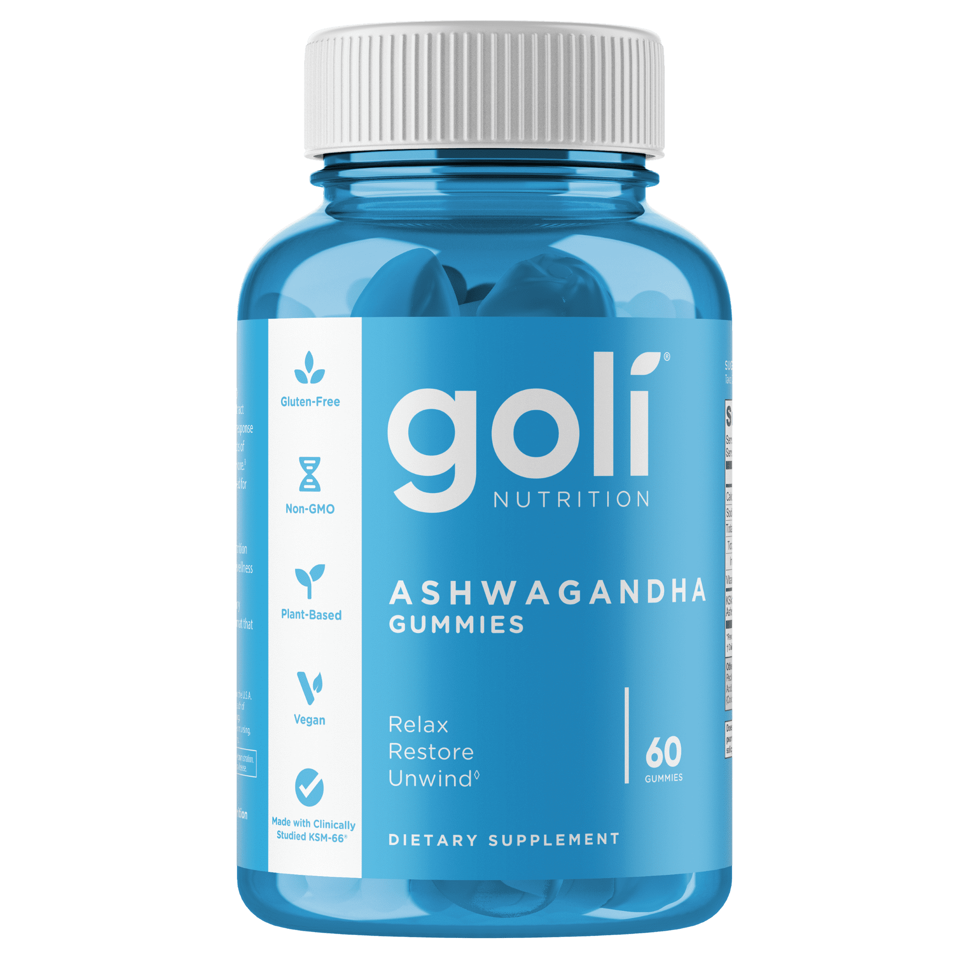 Goli Ashwagandha Vegan Gummies, KSM-66 & Vitamin D, 60 Count