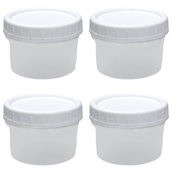4Pcs 4oz Plastic Containers With Lids, Food Storage Containers Used To Store Candies, Beans, Nuts, Salt, Sugar Ect，Reusable Dishwasher Freezer Safe Airtight Microwave & Dishwasher Safe Takeout Jar
