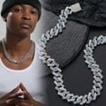 thumbnail image 2 of YIEMEEN Luxurious Cuban Chain Necklace Accessory Hip Hop Culture Accessory, 2 of 15