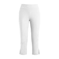 thumbnail image 4 of StSilkitty Girls Capris Leggings Solid Color High Waist Elastic Stretch Yoga Cropped Pants Comfy Breathable Trousers with Pockets, 4 of 9