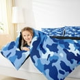 thumbnail image 4 of Manfei Camouflage Camo Full Size Bedding Sets,Rustic Outdoor Bedding Comforter Set,Navy Blue For Kids,Microfiber Bedroom Decor Reversible,3 Pieces, 4 of 8