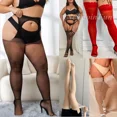 thumbnail image 4 of FREEAUCE Plus Size Fishnet Anti-slip Lace Top Women Stockings Nylon Stocking Thin Sheer Socks 1188 One Size, 4 of 4