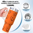 thumbnail image 3 of Cute Halloween Pumpkin Face 40 oz Tumbler with Handle and Straw Lid, Stainless Steel Insulated Travel Coffee Mug, Vacuum Insulated Water Bottle for Home, Office, Car, Keep Hot/Cold for Hours, 3 of 5