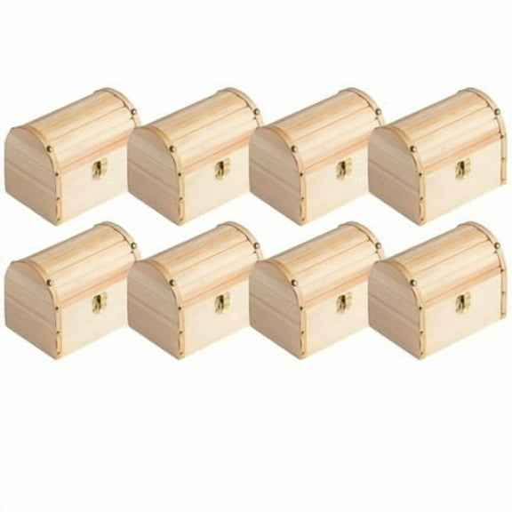 6.5” Unfinished Wooden Domed Box by Make Market - Ready-To-Decorate Wood Box for Trinkets - Coins - Jewlery - Valuables - Bulk 8 Pack