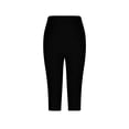thumbnail image 4 of WULMLEO Womens Capris for Seniors Summer Capri Leggings Women Stretchy Workout Yoga Casual Vacation Beach Pants Black XL, 4 of 5