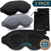 ComfiTime 2Pack Sleep Mask - 100% Blackout Eye Mask for Sleeping, Eye Covers for Men and Women, Contour Blindfold with Nose Baffle, Soft & Lightweight, Latex-Free