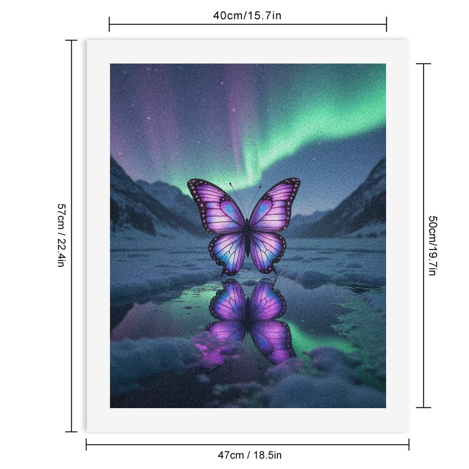 Paint By Numbers Kit for Adults Beginner - Aurora Butterfly Reflection DIY Canvas Painting Kits for Adults, Frameless Paint By Number for Adults for Home Wall Decor 16x20 Inch