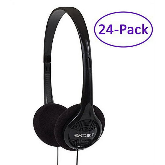 24_Pack Black Portable Stereo Headphones with 4Ft. Cable KPH7_24 by Koss
