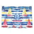 thumbnail image 7 of Yayeee Kitchen Curtains Tier Pair Light Filtering 27"x36" Rod Pocket Short Cafe Window Panel, Red Hand Drawn Sailboats, 7 of 7