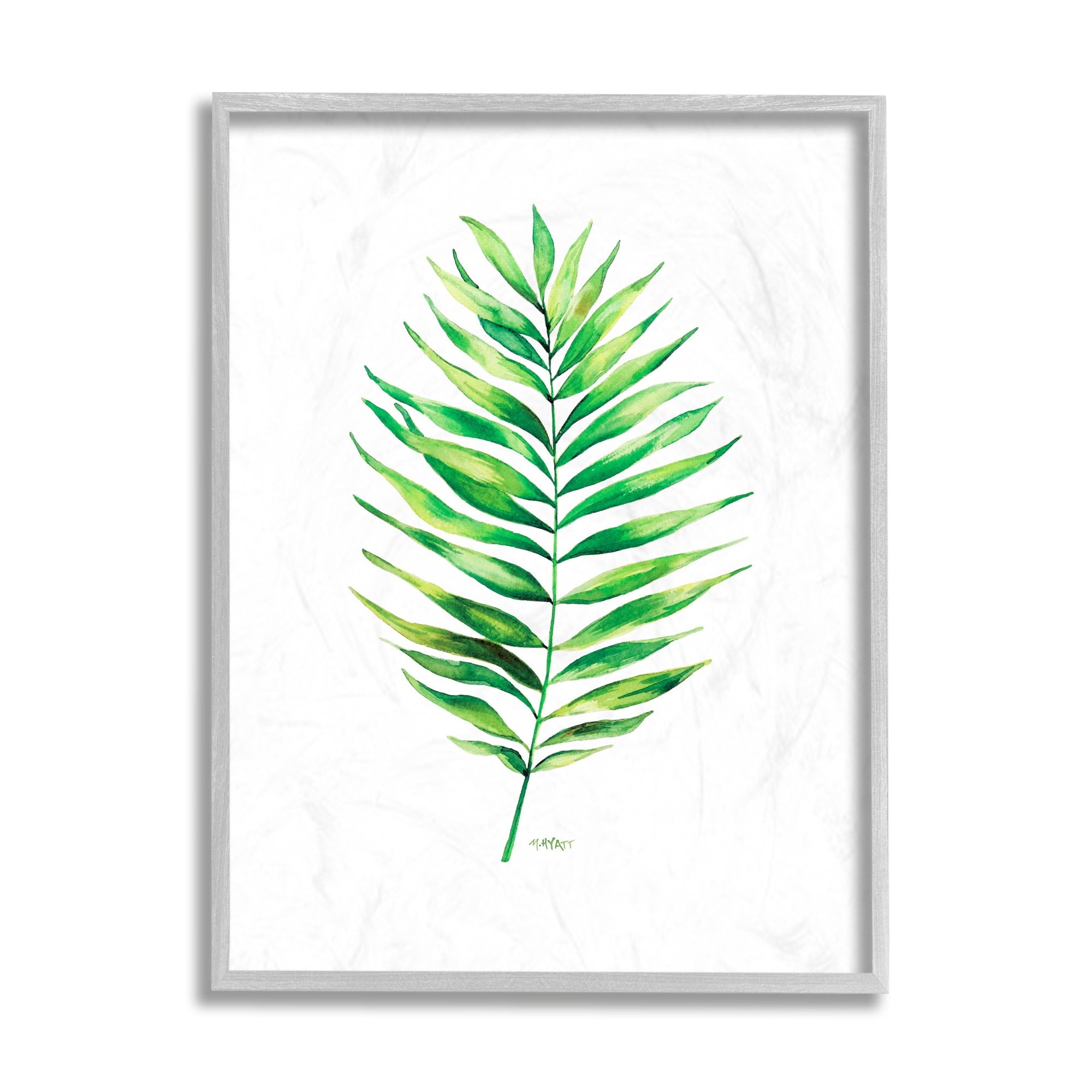 Stupell Industries Minimal Green Palm Tropical Plant over White Black Framed, 16 x 20, Design by Melissa Hyatt LLC