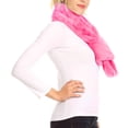 thumbnail image 3 of Sakkas Malen Long Rectangle Faux Fur Warm Soft Furry Wrap Around Loophole Scarf - Coral - OS, 3 of 5