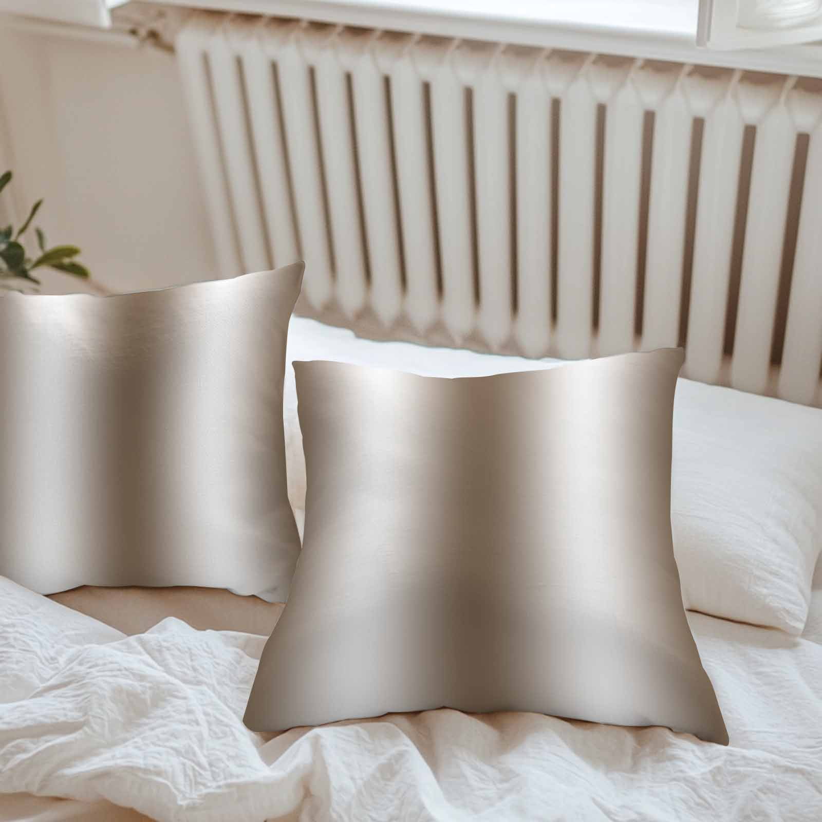Brown White Ombre Throw Pillow Covers 18x18 Inch Set of 2, Abstract Art Modern Brown Gradient Waterproof Outdoor Pillow Covers, Decorative Cushion Pillowcases for Couch, Sofa, Bed, Garden, Patio
